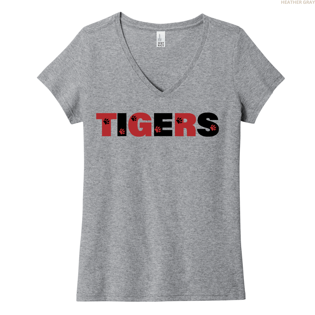 Tigers Paw Prints Women's V-neck