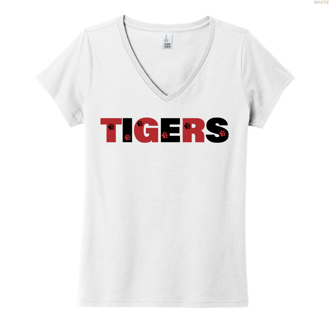 Tigers Paw Prints Women's V-neck