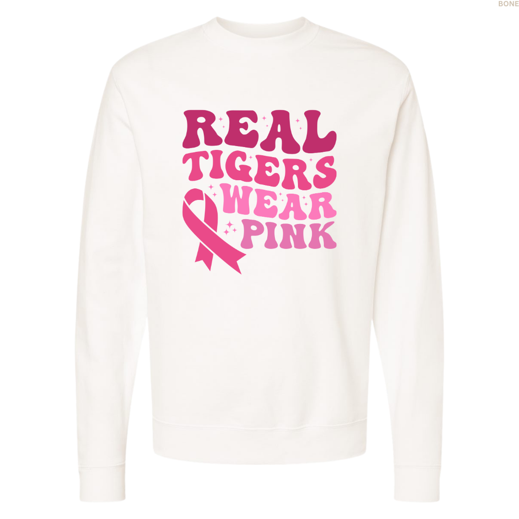 Real Tigers Wear Pink Crewneck