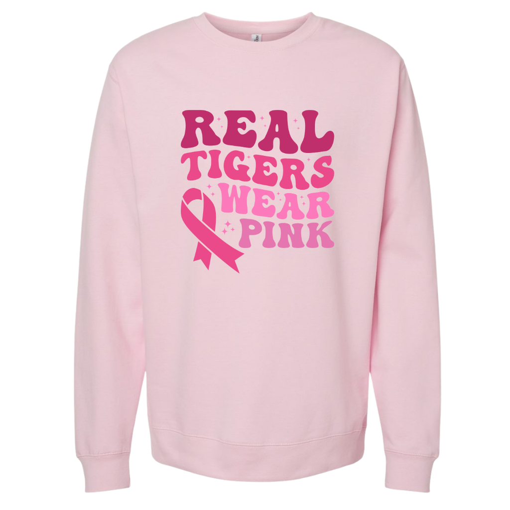 Real Tigers Wear Pink Crewneck