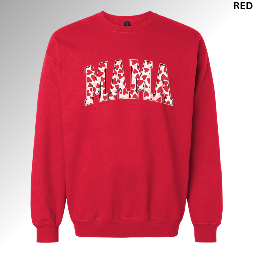 Mama Hearts Valentine Sweatshirt | Cute Mom Love Graphic Crewneck