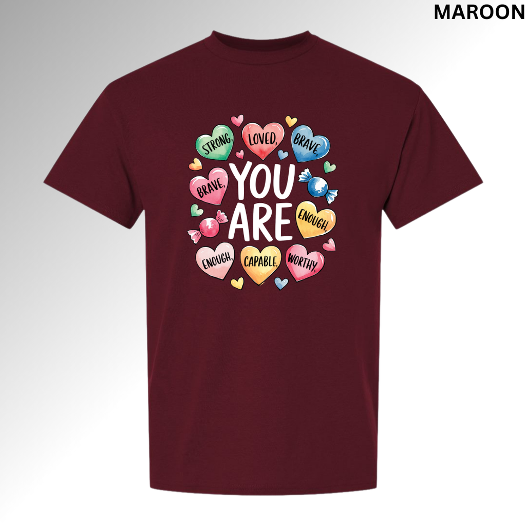 You Are Loved Valentine | Positive Heart Graphic