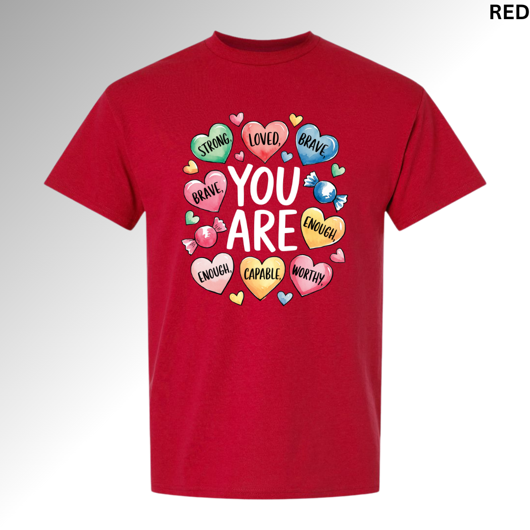 You Are Loved Valentine | Positive Heart Graphic