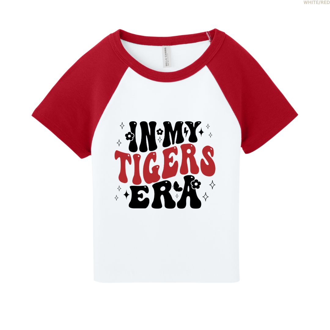 In My Tigers Era Women's Raglan Cropped Baby Tee