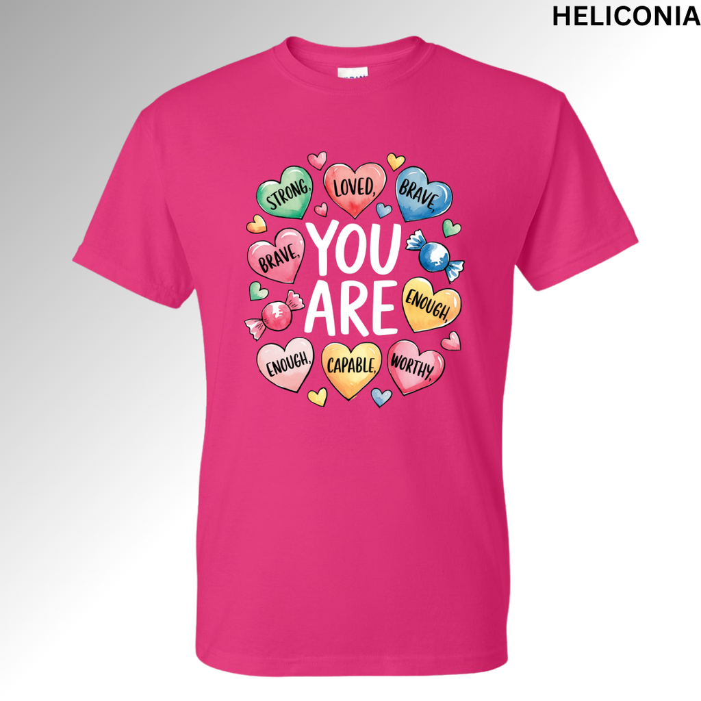 You Are Loved Valentine | Positive Heart Graphic
