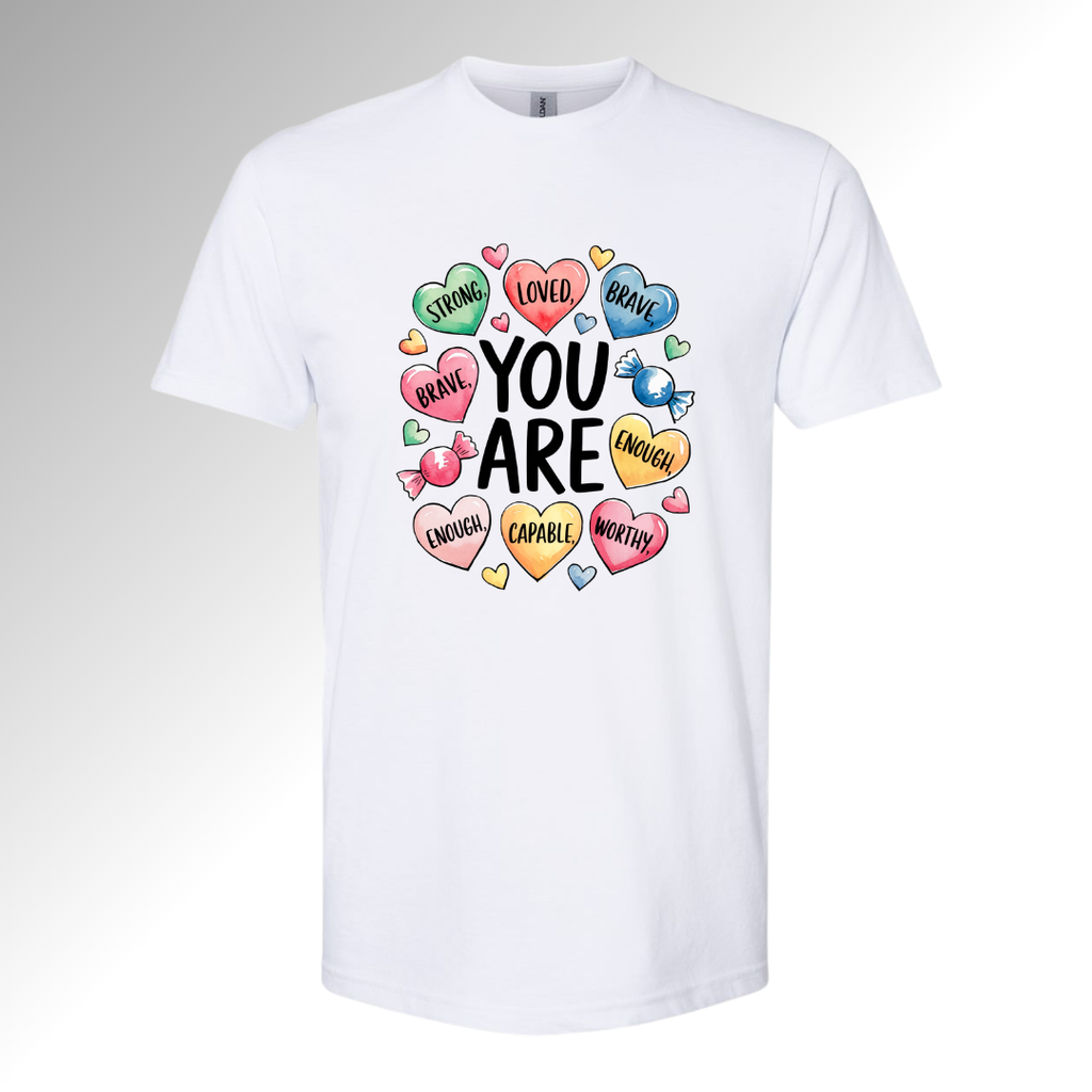 You Are Loved Valentine | Positive Heart Graphic