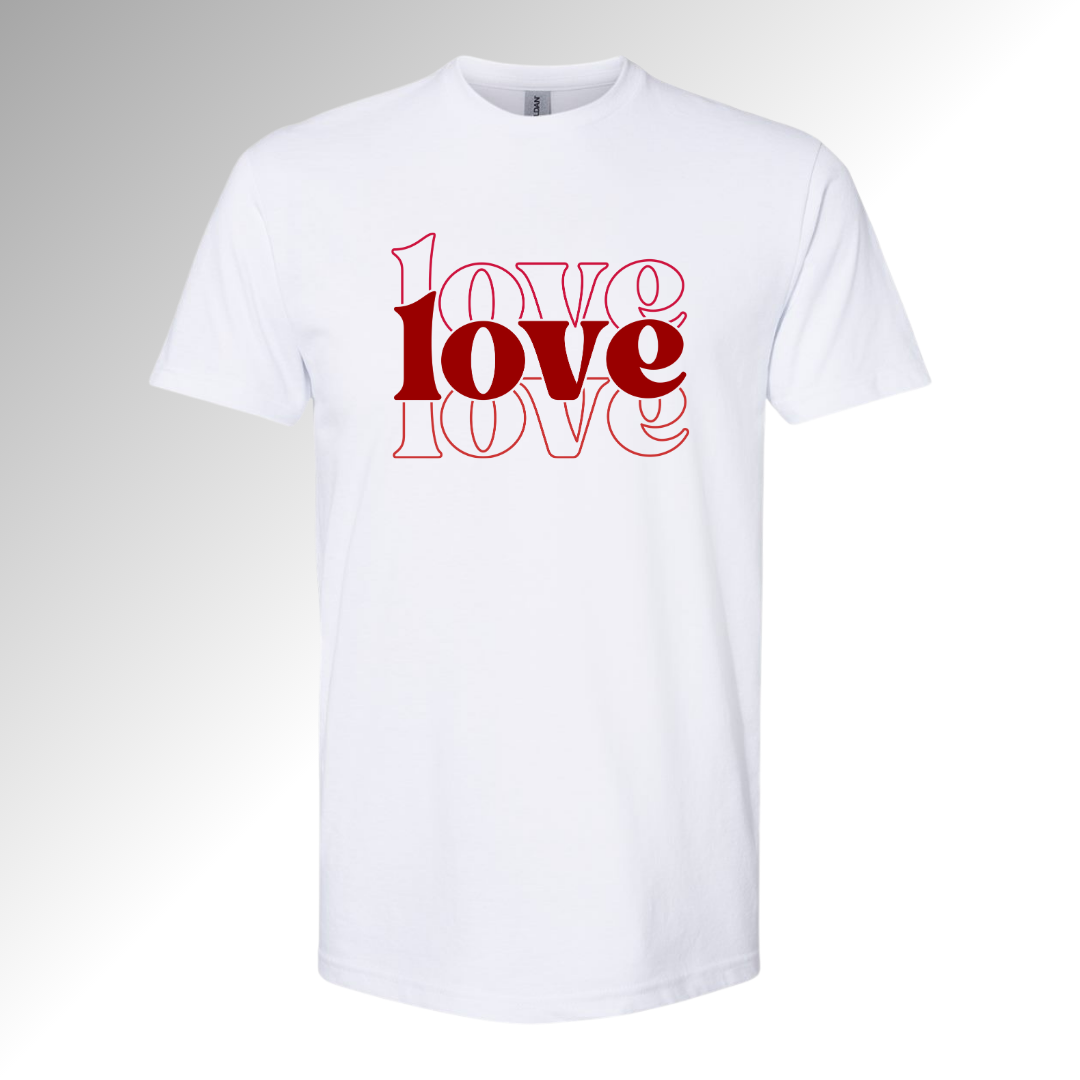 Love Stacked Valentine Sweatshirt | Cute Pink Graphic Crewneck