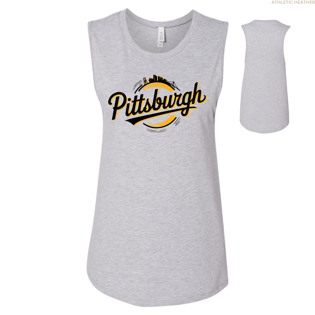Pittsburgh Circle Skyline Women's Muscle Tank