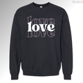 Love Stacked Valentine Sweatshirt | Cute Pink Graphic Crewneck