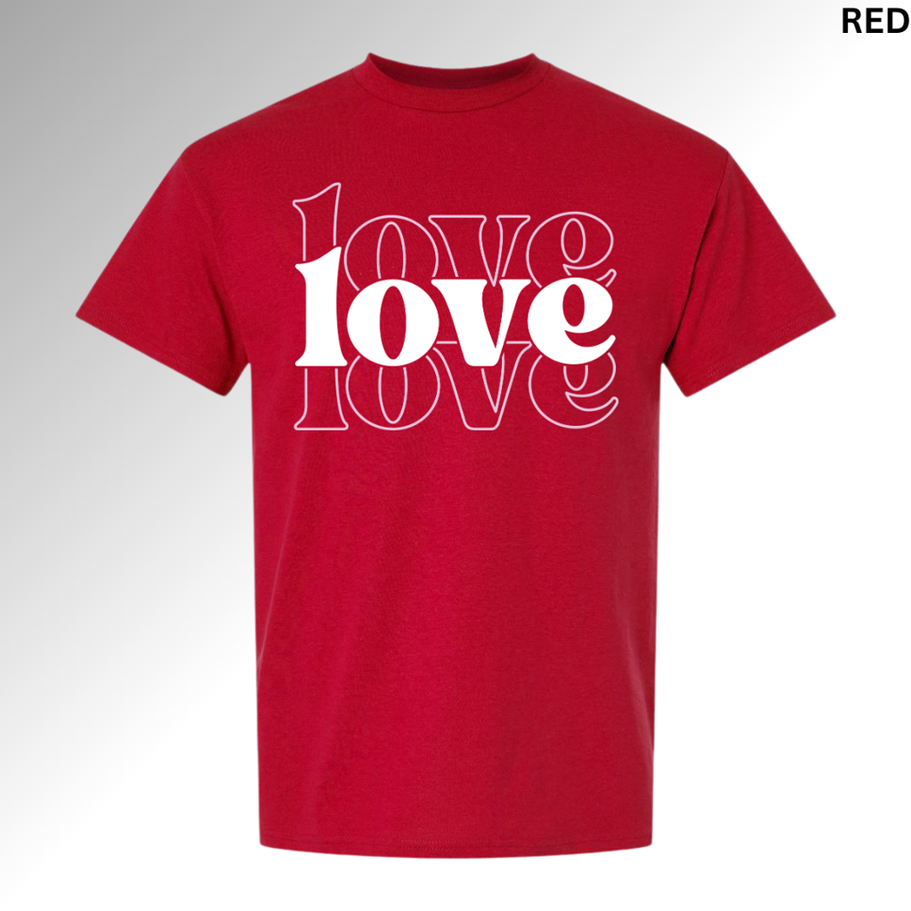 Love Stacked Valentine Sweatshirt | Cute Pink Graphic Crewneck