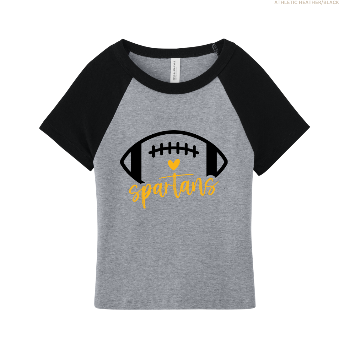 Spartans Football Women's Raglan Cropped Baby Tee