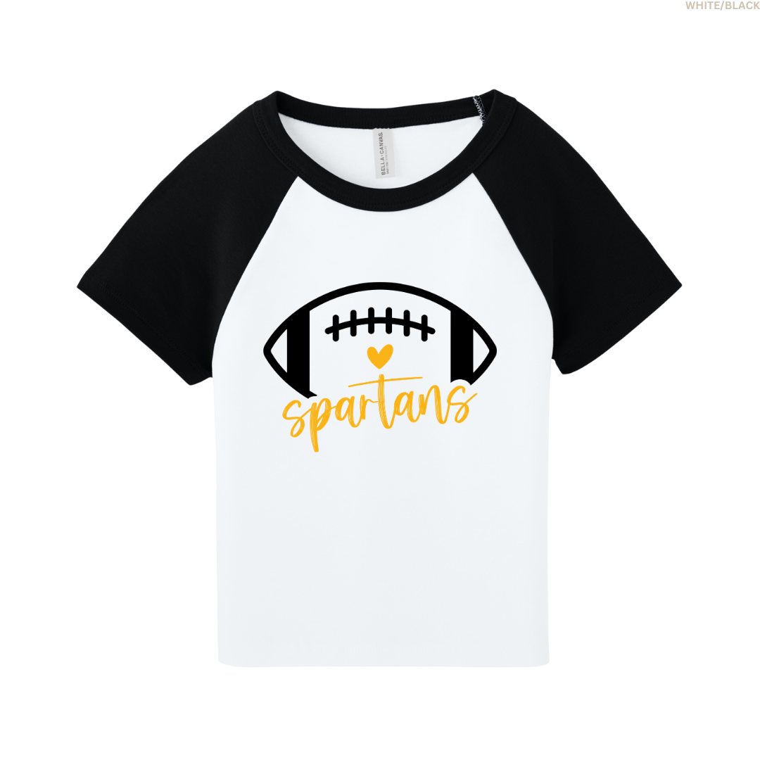 Spartans Football Women's Raglan Cropped Baby Tee