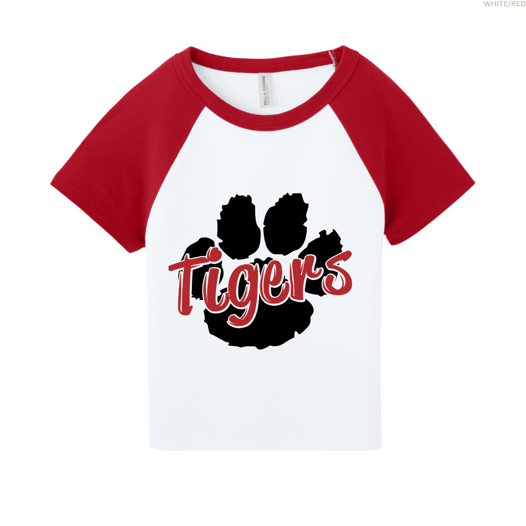 Tigers Paw Women's Raglan Cropped Baby Tee