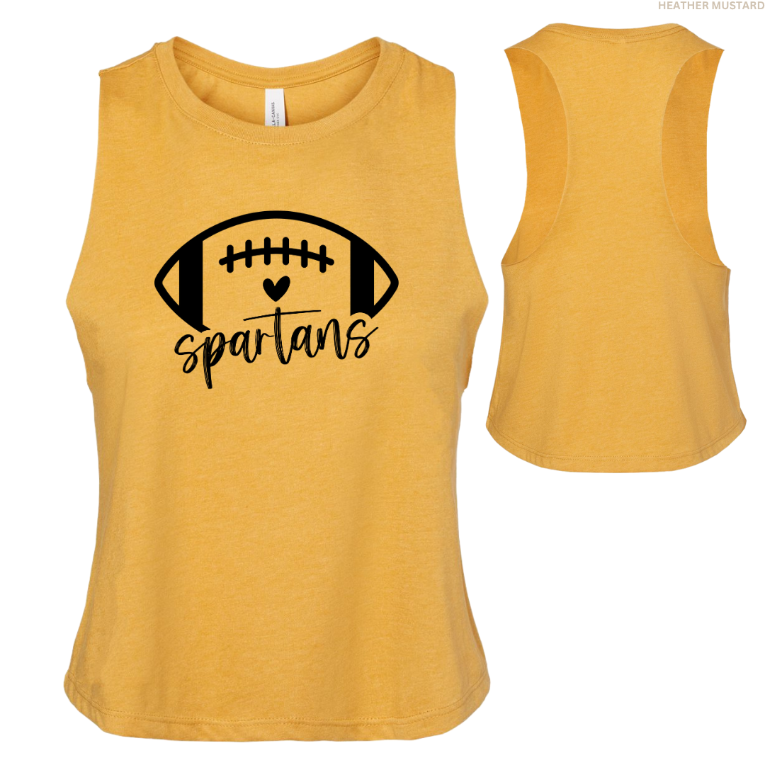 Spartans Football Women's Racerback Cropped Tank