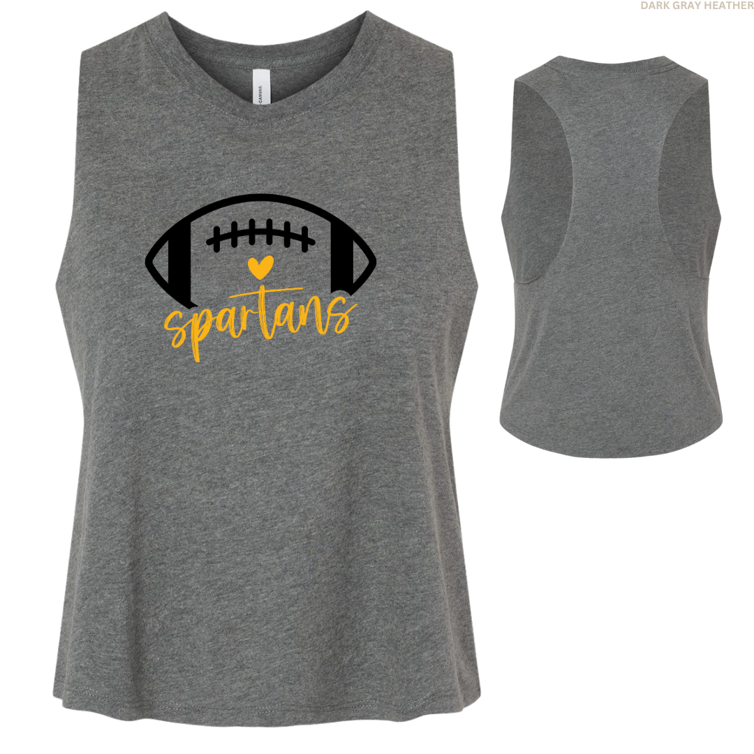 Spartans Football Women's Racerback Cropped Tank