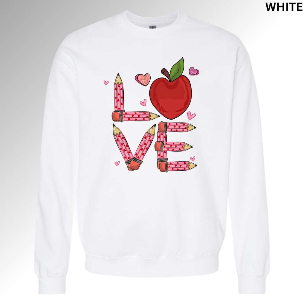 Love Apples Valentine Sweatshirt | Cute Apple Heart Graphic