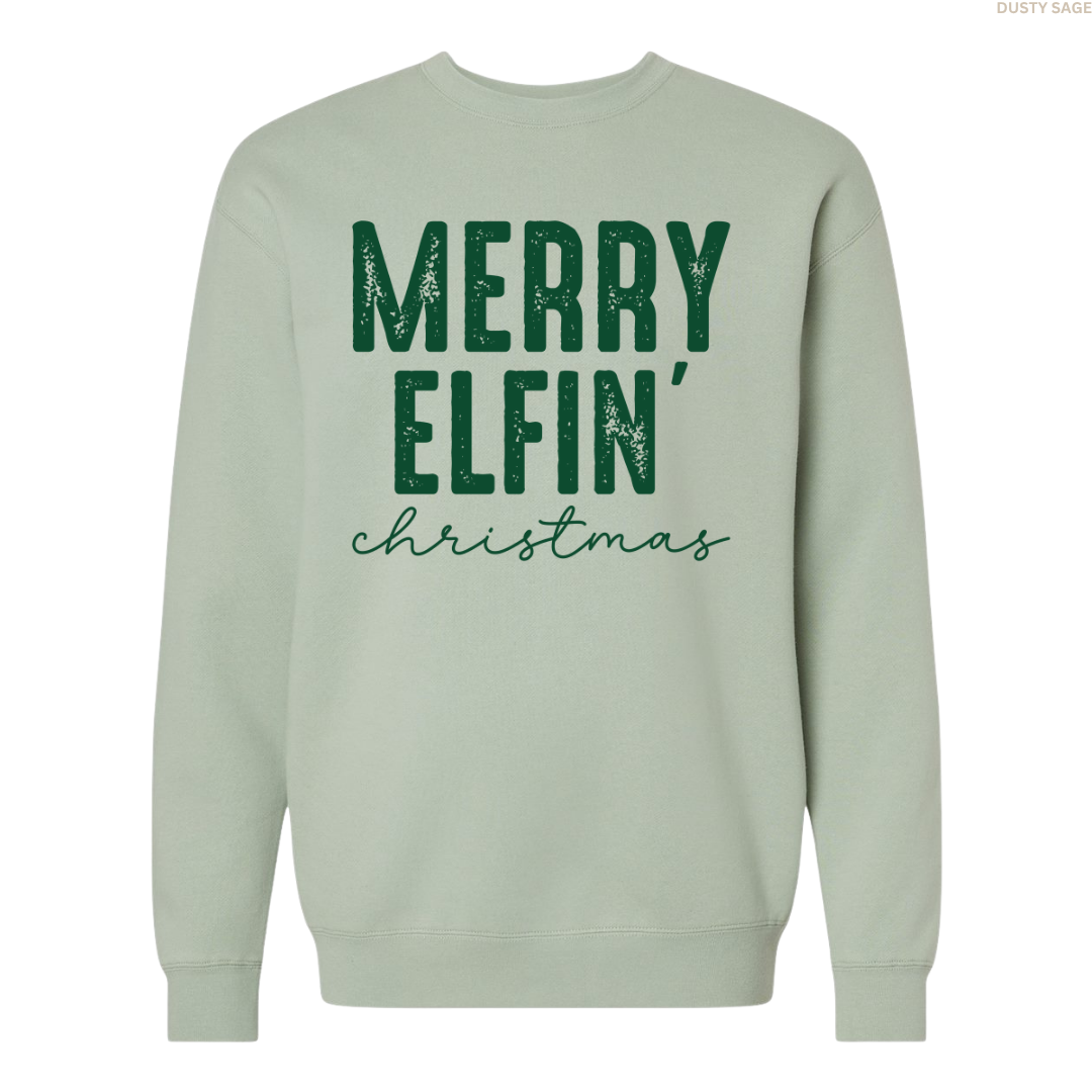 Merry Elfin Christmas Unisex Crewneck Sweatshirt