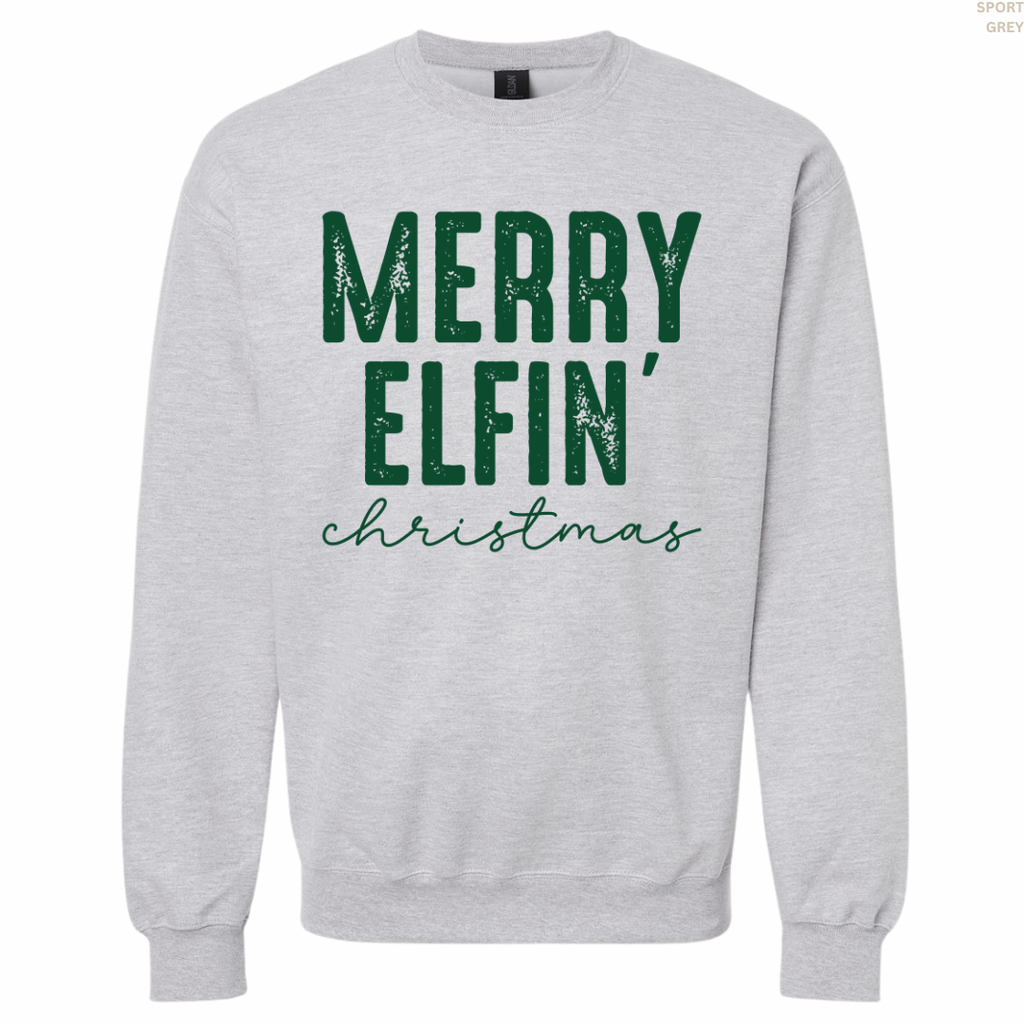 Merry Elfin Christmas Unisex Crewneck Sweatshirt