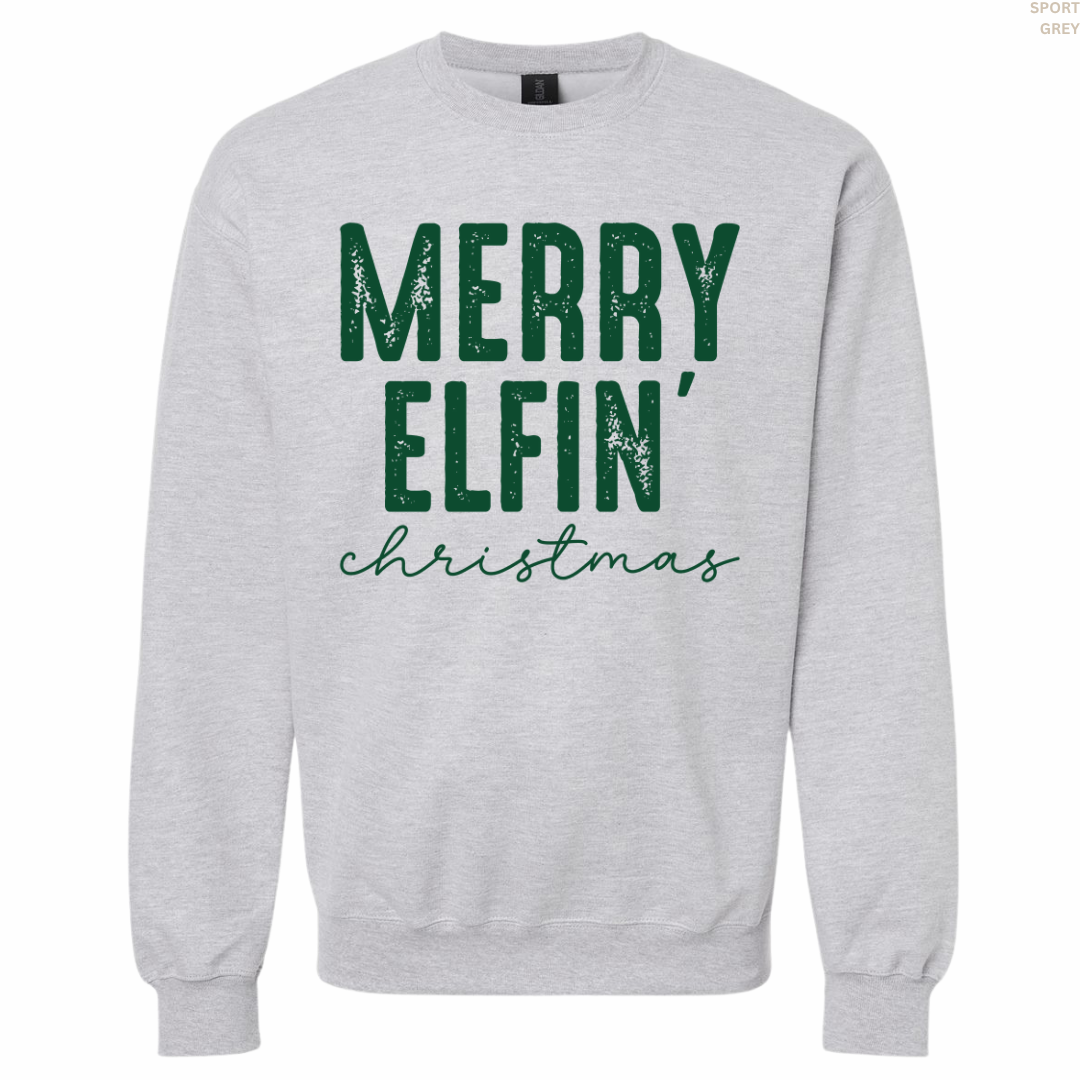 Merry Elfin Christmas Unisex Crewneck Sweatshirt
