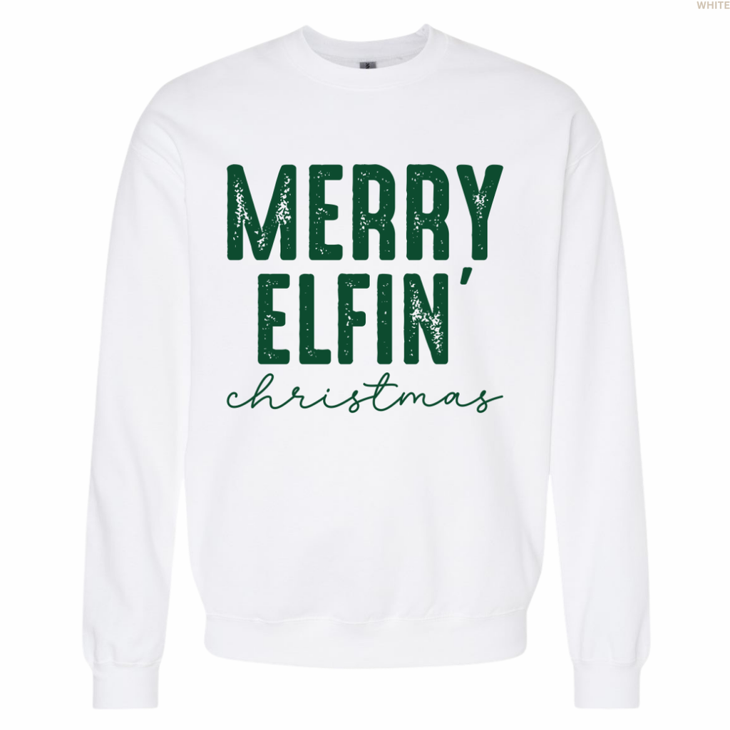 Merry Elfin Christmas Unisex Crewneck Sweatshirt