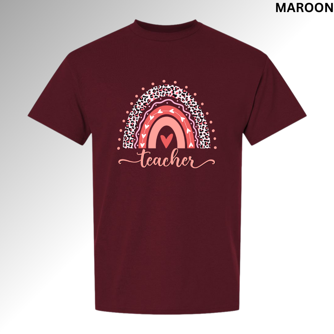Teacher Valentine | Over the Rainbow Heart Graphic Sweatshirt, Hoodie, T-shirt