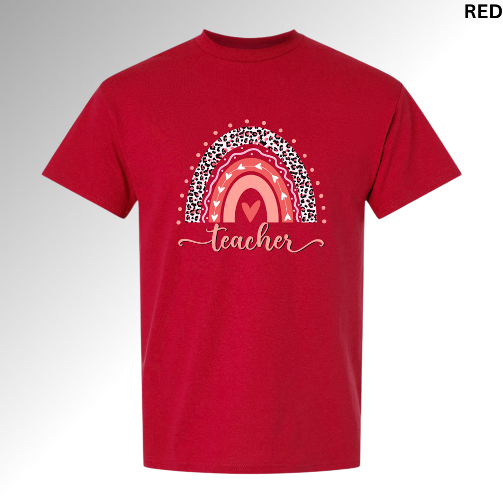 Teacher Valentine | Over the Rainbow Heart Graphic Sweatshirt, Hoodie, T-shirt