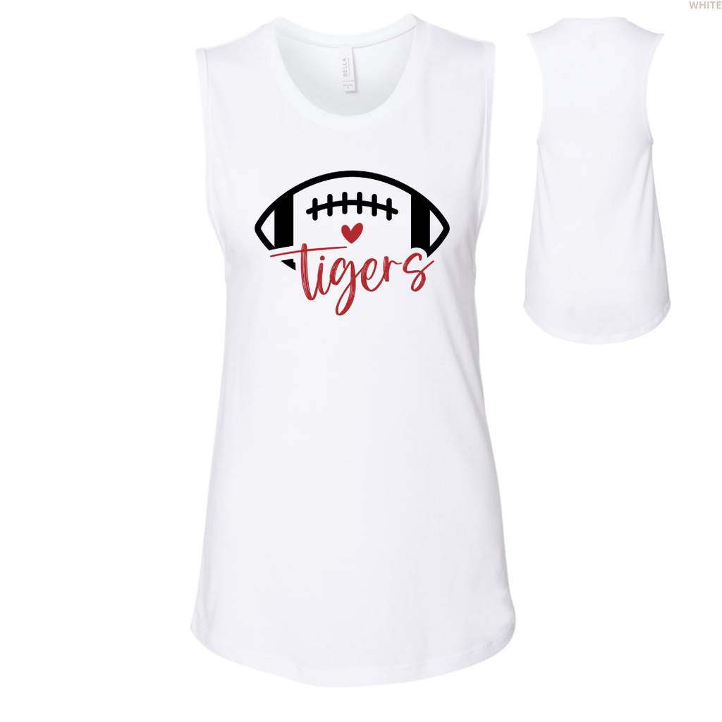 Tigers Football Heart Women's Tank Tops