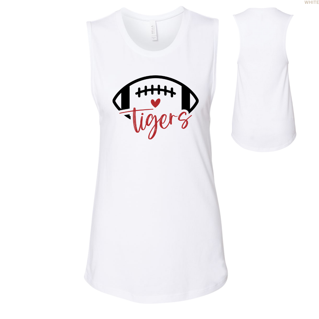 Tigers Football Heart Women's Tank Tops