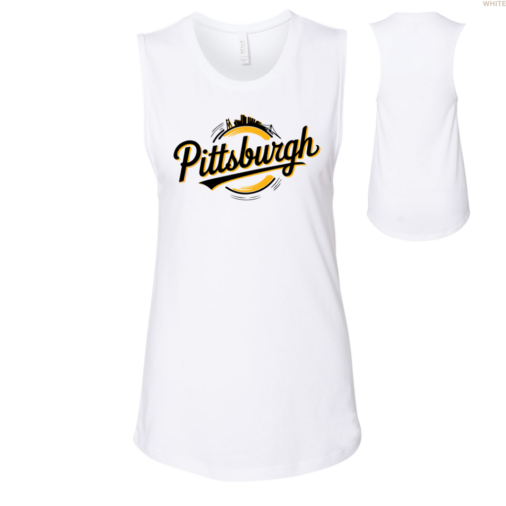 Pittsburgh Circle Skyline Women's Muscle Tank