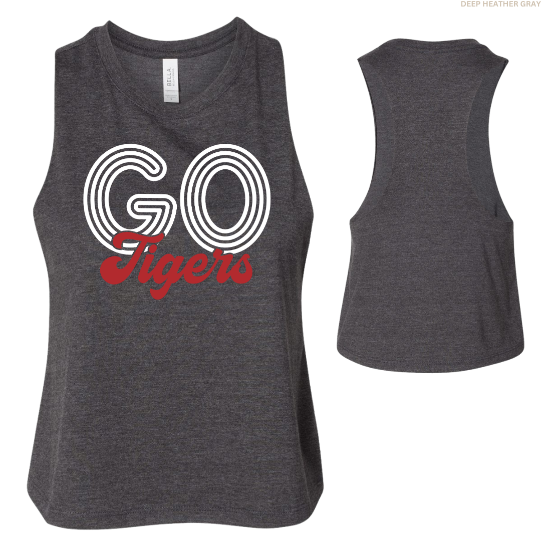 Go Tigers Women's Cropped Racerback Tank