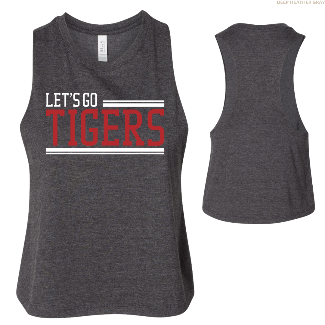 Let's Go Tigers Women's Cropped Racerback Tank