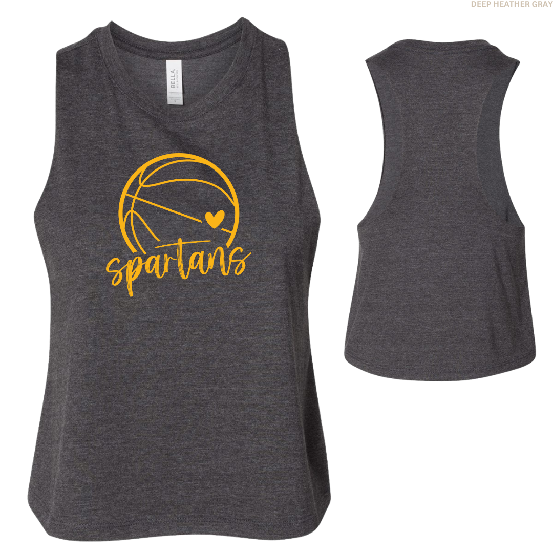 Spartans Basketball Women's Racerback Cropped Tank