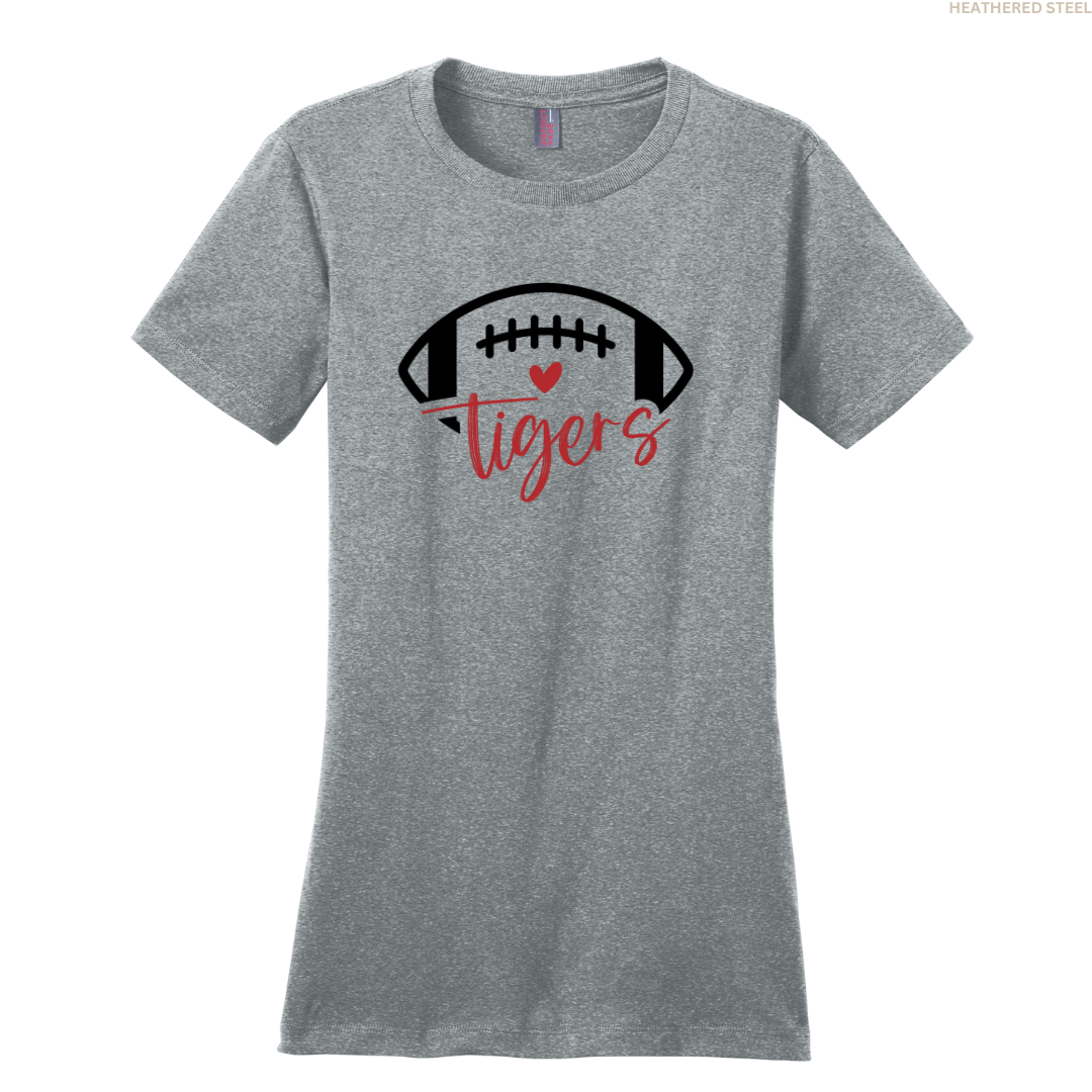 Tigers Football Heart Women's Perfect Tee