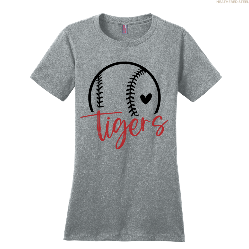 Tigers Baseball Heart Women's Perfect Tee