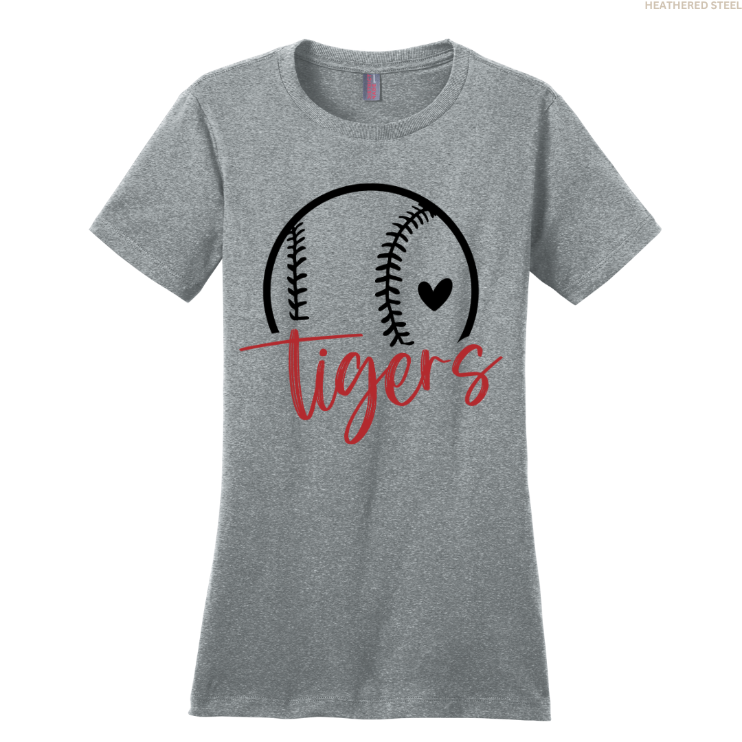 Tigers Baseball Heart Women's Perfect Tee