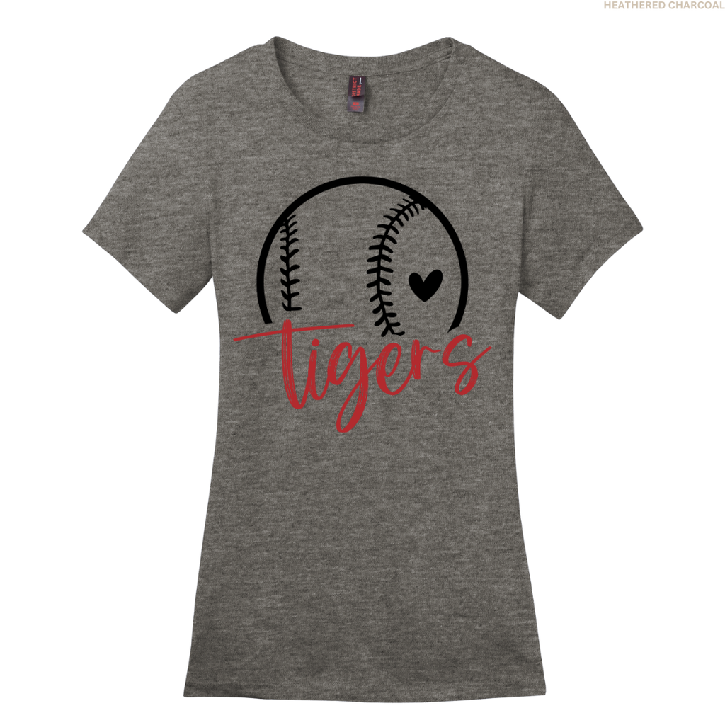Tigers Baseball Heart Women's Perfect Tee