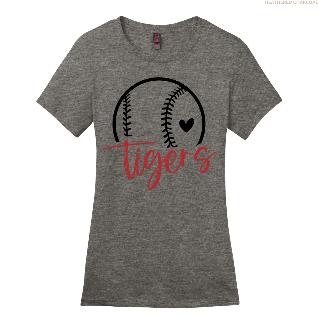 Tigers Baseball Heart Women's Perfect Tee