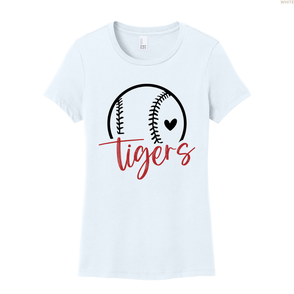 Tigers Baseball Heart Women's Perfect Tee