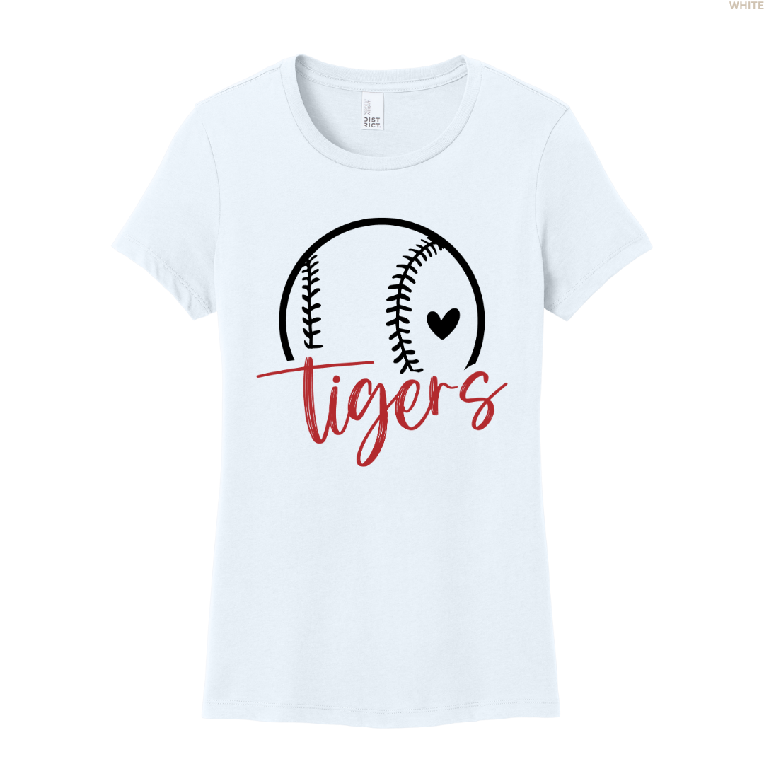 Tigers Baseball Heart Women's Perfect Tee