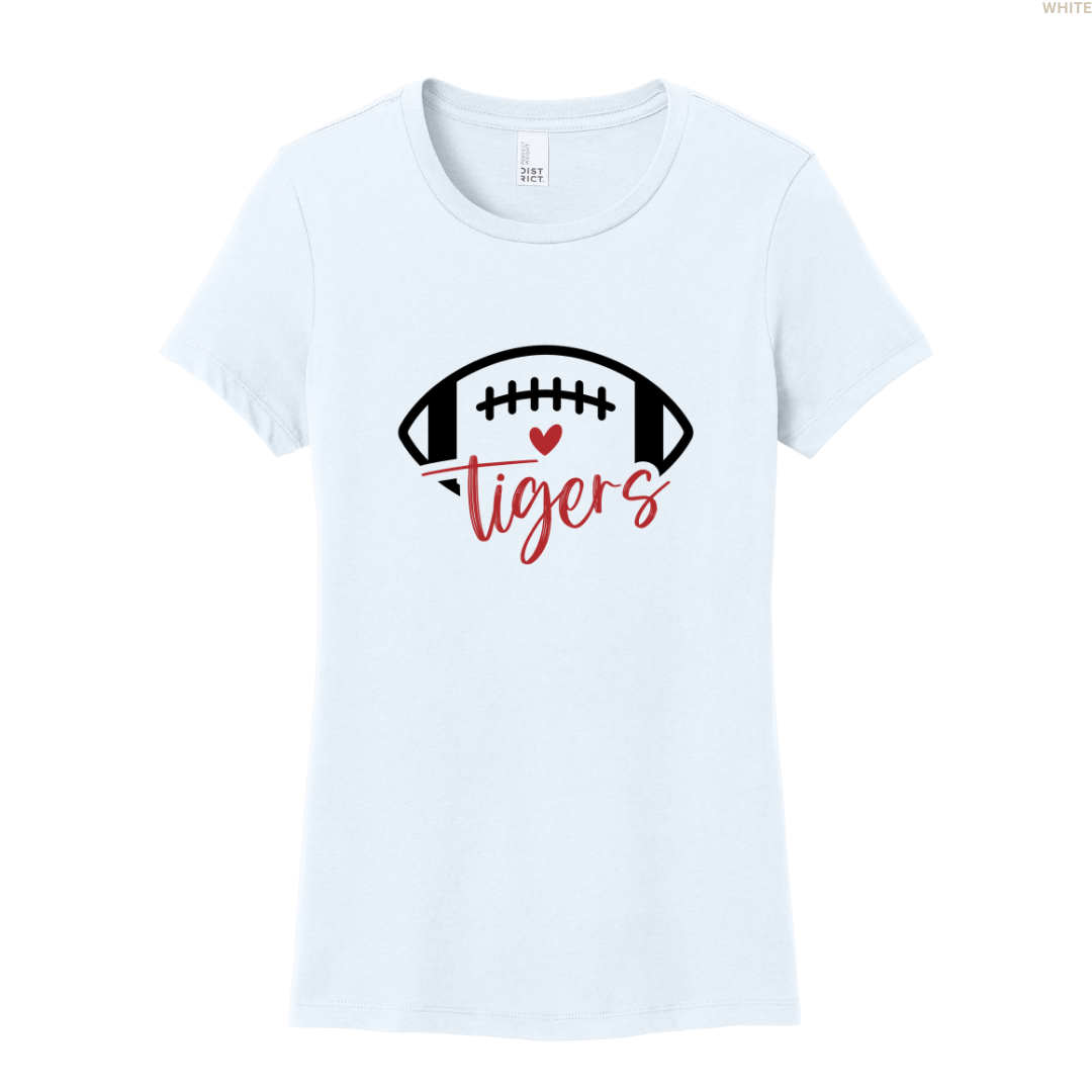 Tigers Football Heart Women's Perfect Tee