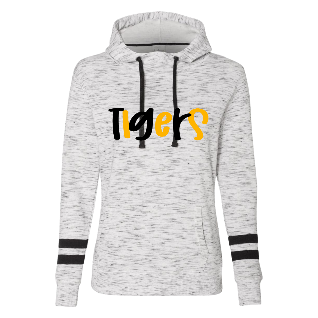 Women’s Mélange Fleece Striped-Sleeve Hooded Sweatshirt Collection