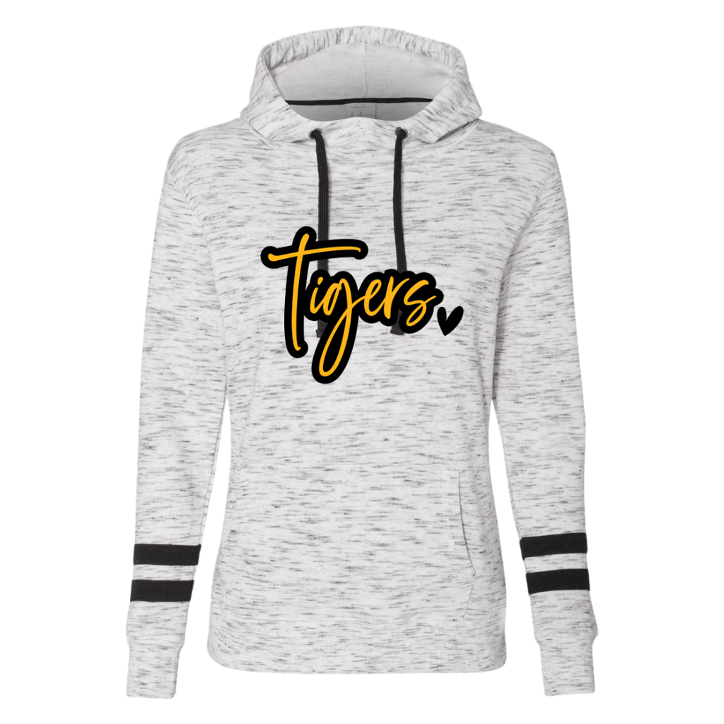 Women’s Mélange Fleece Striped-Sleeve Hooded Sweatshirt Collection