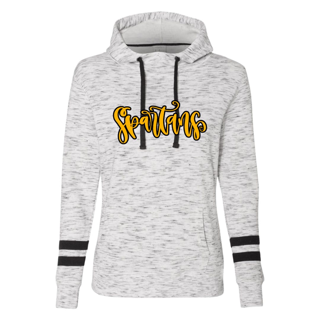 Women’s Mélange Fleece Striped-Sleeve Hooded Sweatshirt Collection