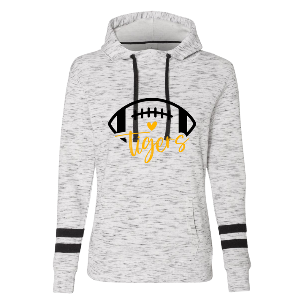 Women’s Mélange Fleece Striped-Sleeve Hooded Sweatshirt Collection