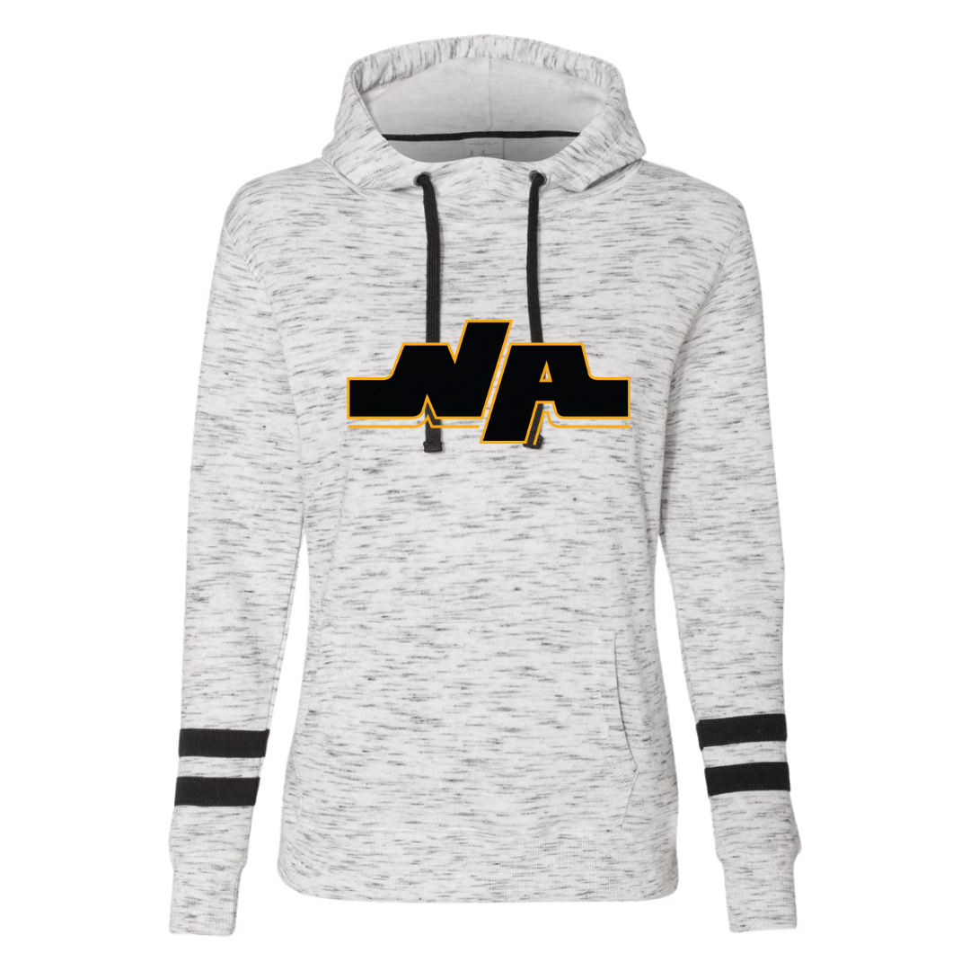 Women’s Mélange Fleece Striped-Sleeve Hooded Sweatshirt Collection